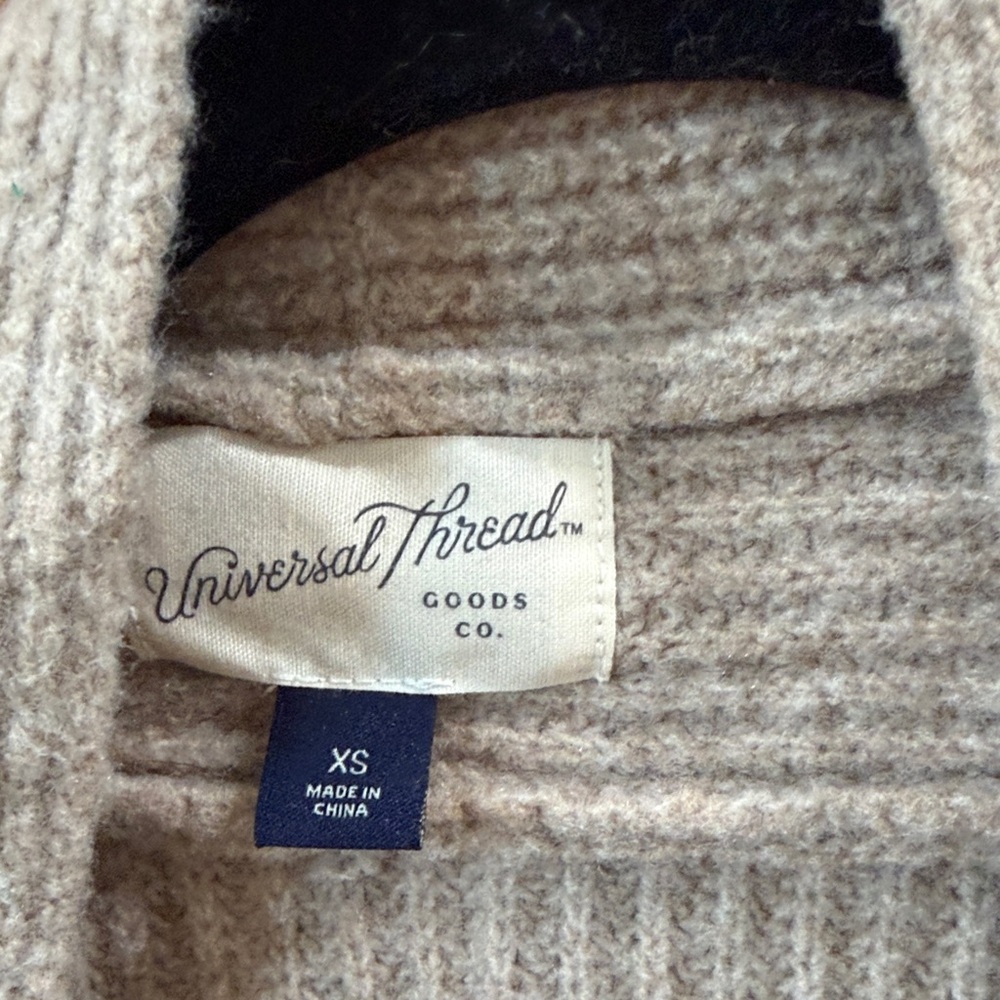 Universal Thread Beige Ribbed Open-Front Cardigan - image 2